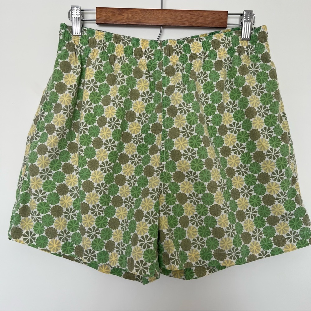 Vintage Green Floral Swim Shorts